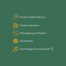 Lade das Bild in den Galerie-Viewer, Holznamensschild mit Lasergravur und Magnetbefestigung